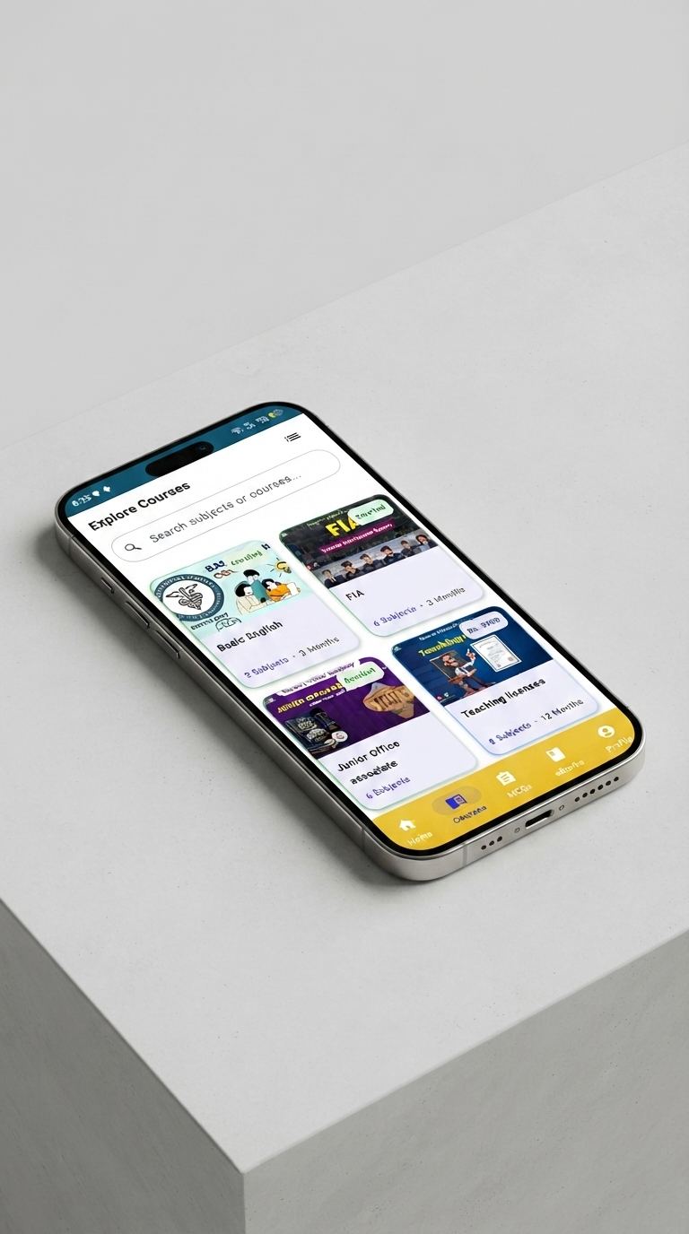 Explore Courses screen of the Naeem Virtual Academy app