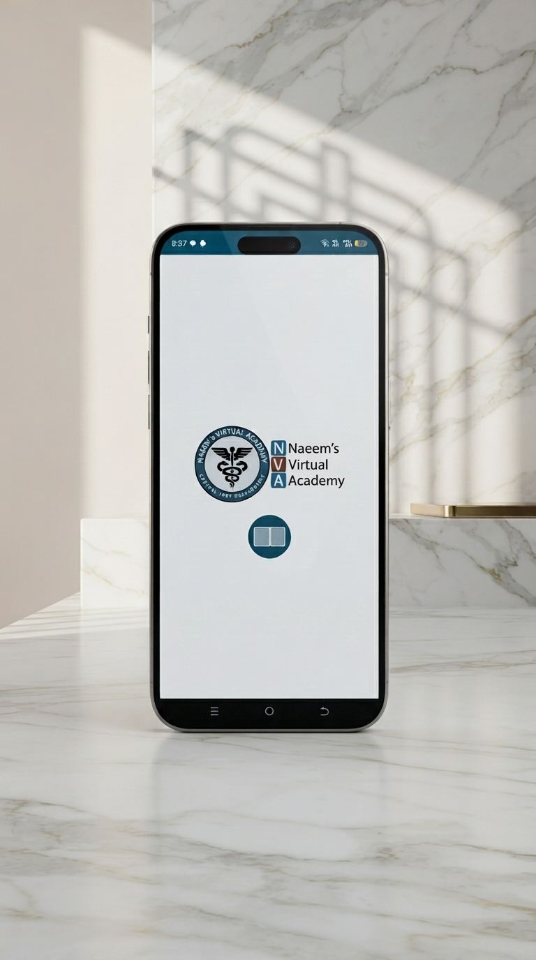 Welcome Screen screen of the Naeem Virtual Academy app